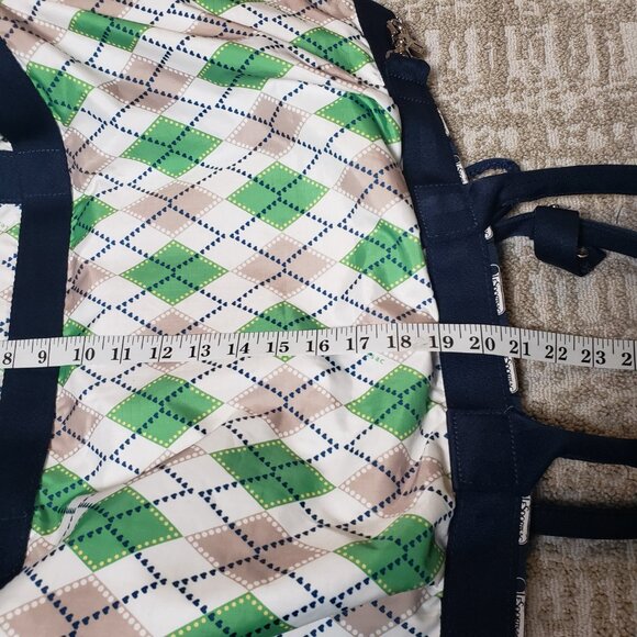 LeSportsac 80's Retro Classic Argyle Diamond Pattern Weekender Tote 24"x21"x14" - Picture 10 of 16